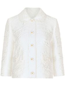 Dolce & Gabbana veste en brocart à col rond - Blanc