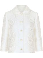 Dolce & Gabbana veste en brocart à col rond - Blanc