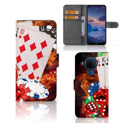 Nokia 5.4 | Wallet Case | met Pasjes | Casino