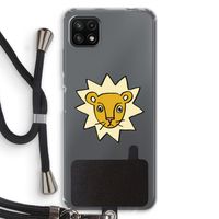 Kleine leeuw: Samsung Galaxy A22 5G Transparant Hoesje met koord