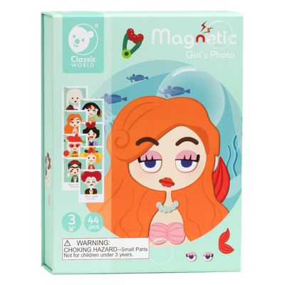 Classic World world magneetkoffer foto gezichten blauw