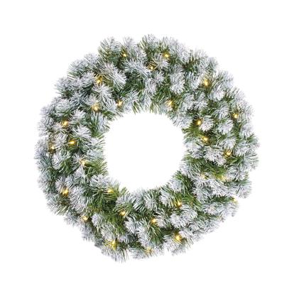 Black Box Kerstkrans - groen/wit - LED verlichting - nepsneeuw - kerstversiering?
