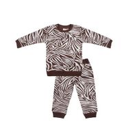 Little Indians pyjama zebraprint bruin/wit - thumbnail