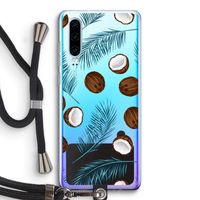 Kokosnoot roze: Huawei P30 Transparant Hoesje met koord
