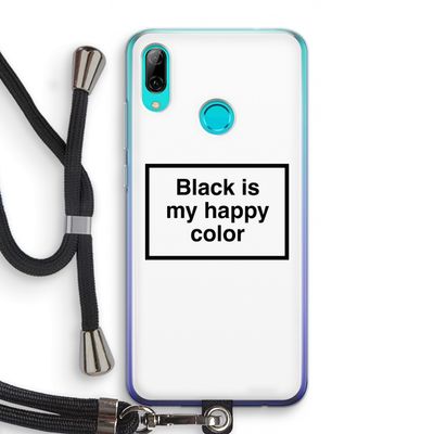 Black is my happy color: Huawei P Smart (2019) Transparant Hoesje met koord