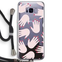 Hands pink: Samsung Galaxy S8 Transparant Hoesje met koord
