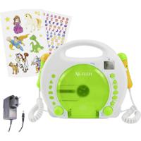 X4 Tech Bobby Joey Kinder CD-speler CD, SD, USB Incl. karaoke-functie, Incl. microfoon Wit, Groen - thumbnail