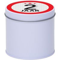 Cadeau/kado wit rond blik 2 jaar 10 cm - thumbnail