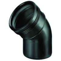 Wavin Bocht PP 45° Spie x Manchet Zwart 75mm - Slag- & Temperatuurbestendig