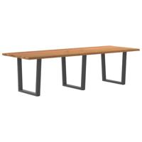 Eettafel met natuurlijke rand 280x100x74 cm massief eikenhout