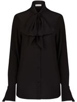 Nina Ricci chemise en soie à col lavallière - Noir