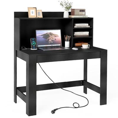 Computerbureau met Extra Kast Kantoorbureau met Stopcontacten en Kabelbeheer