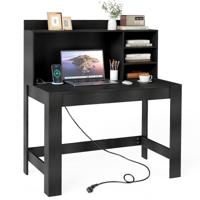 Computerbureau met Extra Kast Kantoorbureau met Stopcontacten en Kabelbeheer