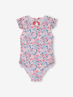 Badpak voor meisjes met decoratief strikje op de rug lichtroze