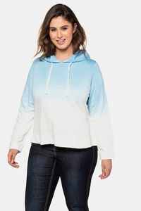 Ulla Popken Hoodie, afgeronde zoom, kleurverloop - Grote Maten