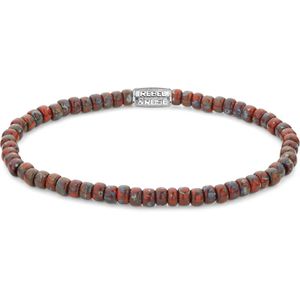 Rebel and Rose RR-40117-S Rekarmband Beads Glass Rocks Red Jazz Silver 4 mm