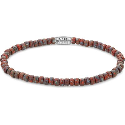 Rebel and Rose RR-40117-S Rekarmband Beads Glass Rocks Red Jazz Silver 4 mm