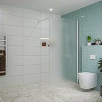 Fortifura Galeria inloopdouche - 110x200cm - mat glas - wandarm - mat wit SW915251/SW797906