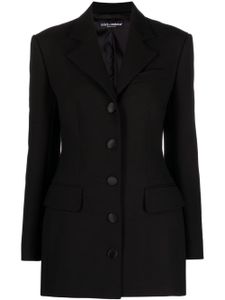 Dolce & Gabbana blazer en laine vierge à simple boutonnage - Noir