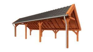 Tijdelijk 15% korting | Trendhout Kapschuur de Hoeve XL 990x380 cm- Kapschuurdak- Onbehandeld lariks Douglas hout- Trendhout