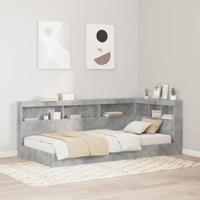 Opberghoofdbord met plank Betongrijs 90 cm Bewerkt hout