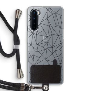 Geometrische lijnen zwart: OnePlus Nord Transparant Hoesje met koord
