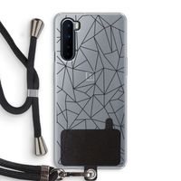Geometrische lijnen zwart: OnePlus Nord Transparant Hoesje met koord
