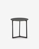 Kave Home Kave Home Sidetable Raeam rond, glas zwart,, 50 x 50 x 50 cm