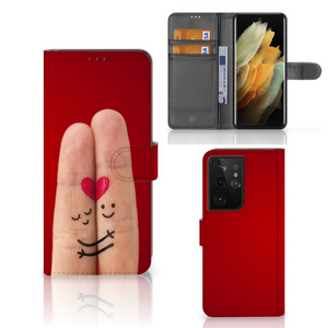 Samsung Galaxy S21 Ultra Wallet Case met Pasjes Liefde - Origineel Romantisch Cadeau