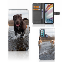 Motorola Moto G60 Telefoonhoesje met Pasjes Honden Labrador