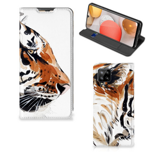 Bookcase Samsung Galaxy A42 Watercolor Tiger