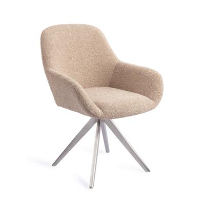 Jesper Home Draaibare Eetkamerstoel 'Kushi' Turn Steel, kleur Flax Relax