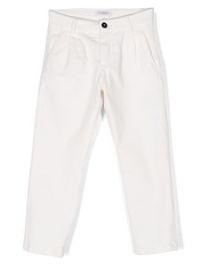 Paolo Pecora Kids pantalon en coton à plis - Blanc