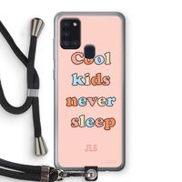 Cool Kids Never Sleep: Samsung Galaxy A21s Transparant Hoesje met koord
