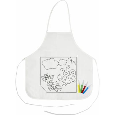 Kliederschort/ knutselschort/ kinderschort - inkleurbaar incl stiften - vlinder - 64 x 43 cm