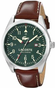 Lacoste horlogeband 2010781 / LC-52-1-14-2571 Leder Bruin 22mm + wit stiksel