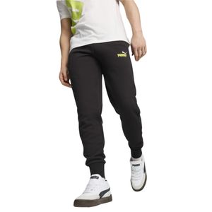 PUMA Essentials+ 2 Logo Joggingbroek Zwart Felgeel Wit