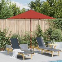 Parasol met houten paal 150x200 cm terracottakleurig