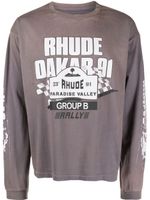 RHUDE t-shirt Dakar 91 à manches longues - Gris - thumbnail