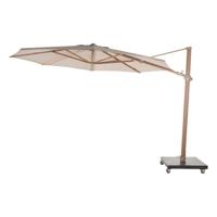 Parasol Siesta Premium 350 cm dia. zand met houtlook frame 4SO - 4so
