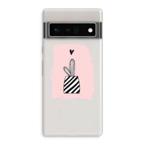 Zwart-wit cactus: Google Pixel 6 Pro Transparant Hoesje