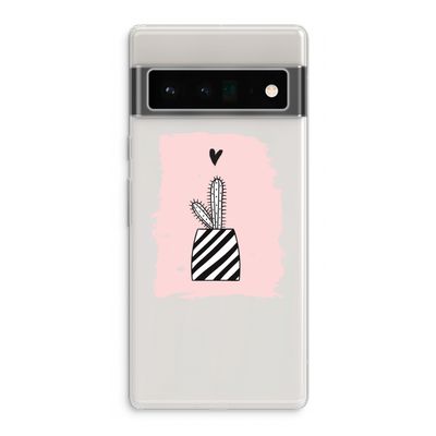 Zwart-wit cactus: Google Pixel 6 Pro Transparant Hoesje