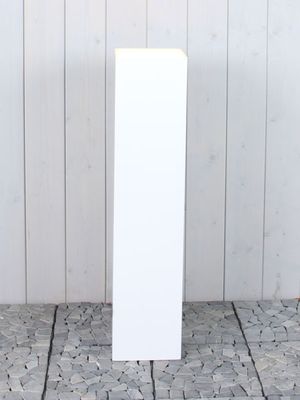 Sokkel met LED, wit zijdeglans 100x20x20 cm.