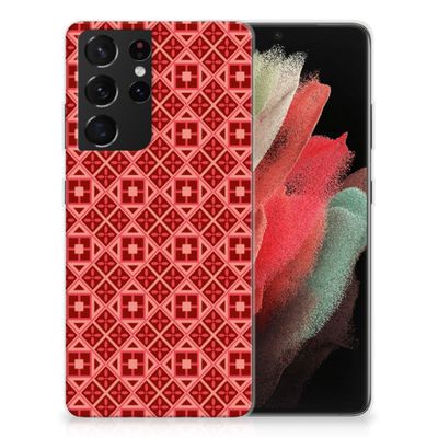 Samsung Galaxy S21 Ultra TPU bumper Batik Rood Samsung Galaxy S21 Ultra TPU bumper Batik Rood