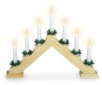 Kaarsenbrug hout 7 led naturel - Nampook