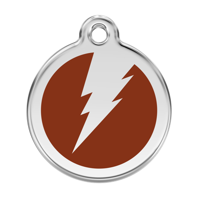 Flash Brown roestvrijstalen hondenpenning large/groot dia. 3,8 cm - Reddingo