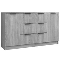 vidaXL Dressoirs 2 st 60x30x70 cm bewerkt hout grijs sonoma eiken