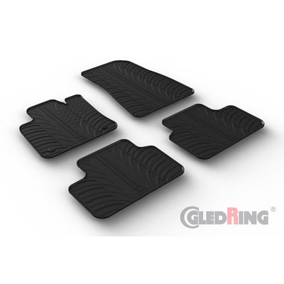 Rubbermatten passend voor Volvo C40 Recharge 2021- (T-Design 4-delig + montageclips) GL0396