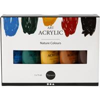Creativ Company Pigment art acrylverf natuurlijke kleuren, 5x75ml
