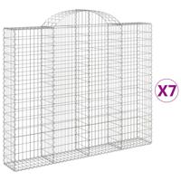 The Living Store Gabion Schanskorf 200x30x160/180 cm - Zilver Gegalvaniseerd IJzer